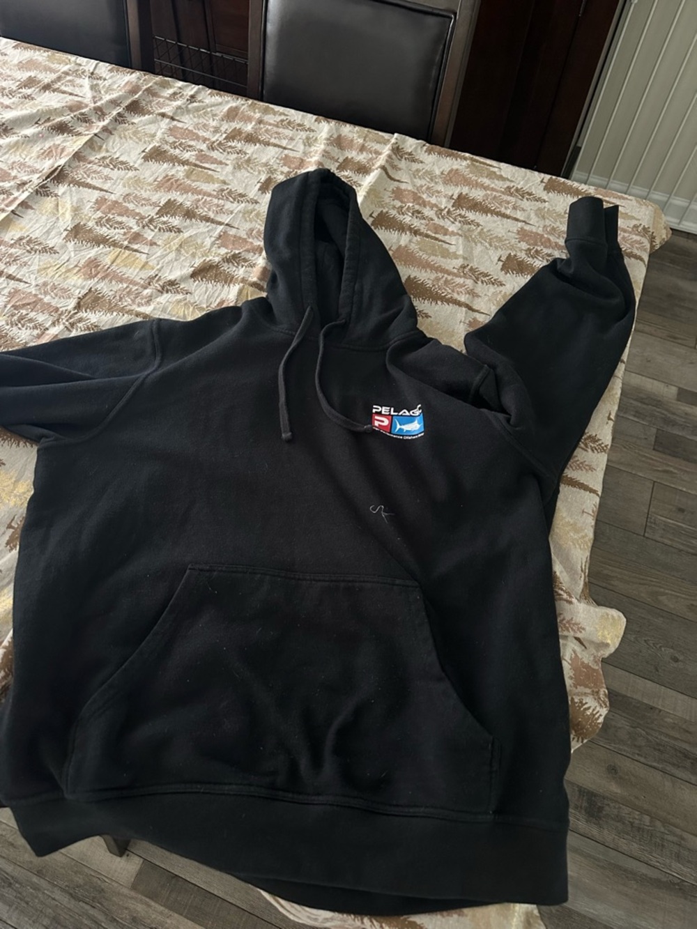 Pelagic Black Hoodie with Red and Blue Marlin Logo - Picture 2 of 2